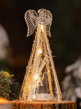 掬涵麻绳天使玻璃小夜灯