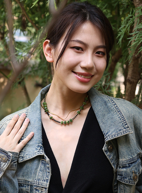 加玉黑玛瑙项链古感屿棠造饰女