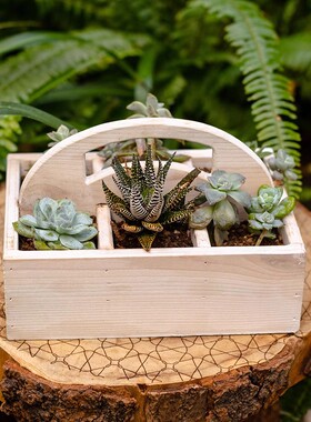 掬涵提手木盒子花盒工具盒花器