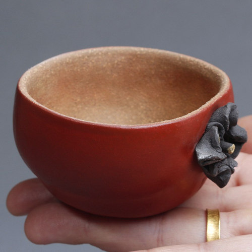 宜兴紫砂杯纯全手工品茗杯柿子茶杯主人杯柿柿如意功夫茶杯精品 - 图2