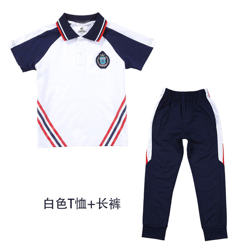 幼儿园园服小学生儿童纯棉班校服运动三件套装春秋夏季新款红白色 - 图2