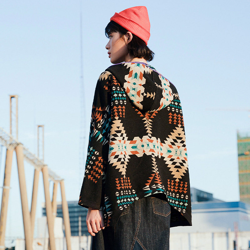 非鱼秋冬季新款斗篷呢料外套罩衫 非鱼服饰短外套