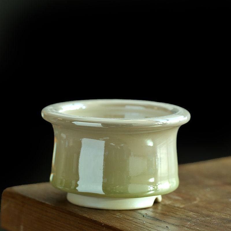 多肉花盆陶瓷高颜值创意个性简约极光彩红帽檐圆口渐变桌面装饰,淘宝优惠券,粉丝福利购,淘宝优惠卷