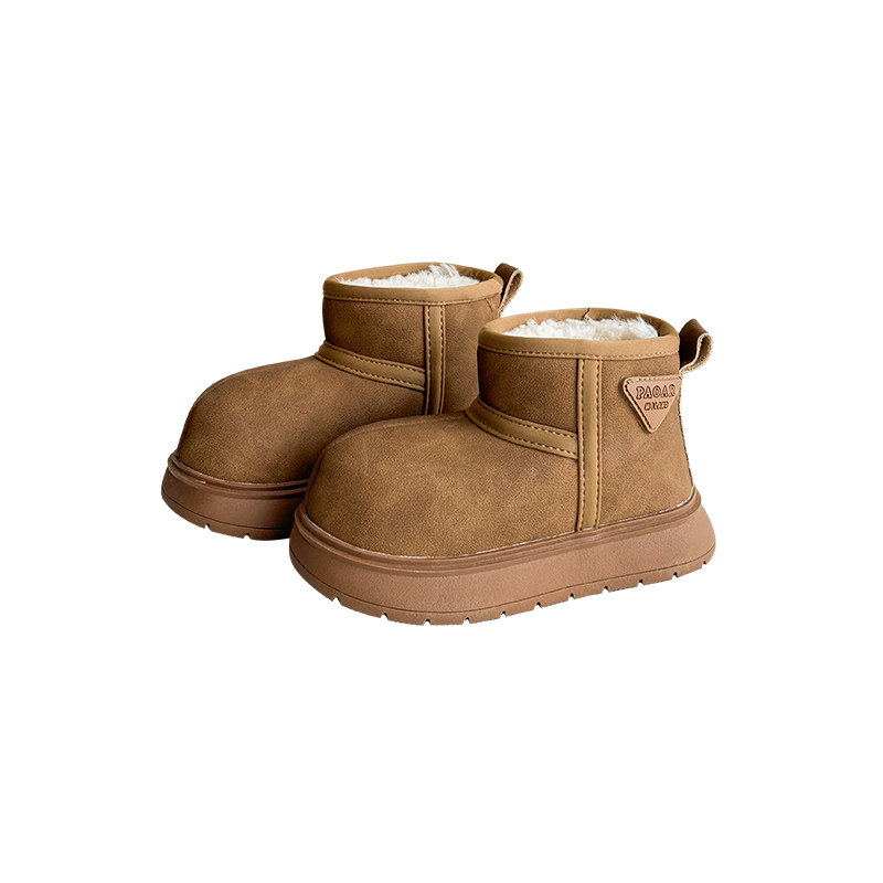 儿童雪地靴冬季新款男童加绒加厚保暖棉鞋女童冬靴防水胖头短靴潮,淘宝优惠券,粉丝福利购,淘宝优惠卷