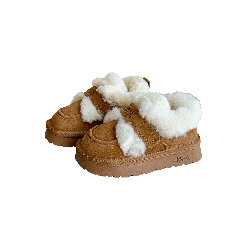 韩版儿童真皮雪地靴冬季加绒男童保暖鞋女童毛毛鞋羊毛口宝宝棉鞋,淘宝优惠券,粉丝福利购,淘宝优惠卷