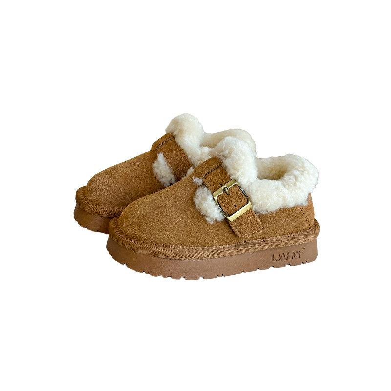 韩版儿童厚底棉鞋冬季加绒男女童真皮雪地靴羊毛口保暖宝宝面包鞋,淘宝优惠券,粉丝福利购,淘宝优惠卷