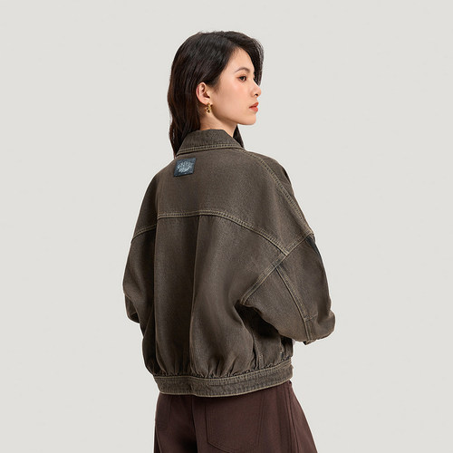 adidas阿迪达斯三叶草夹克2026春女棉质宽松牛仔运动外套 KR5041 - 图0