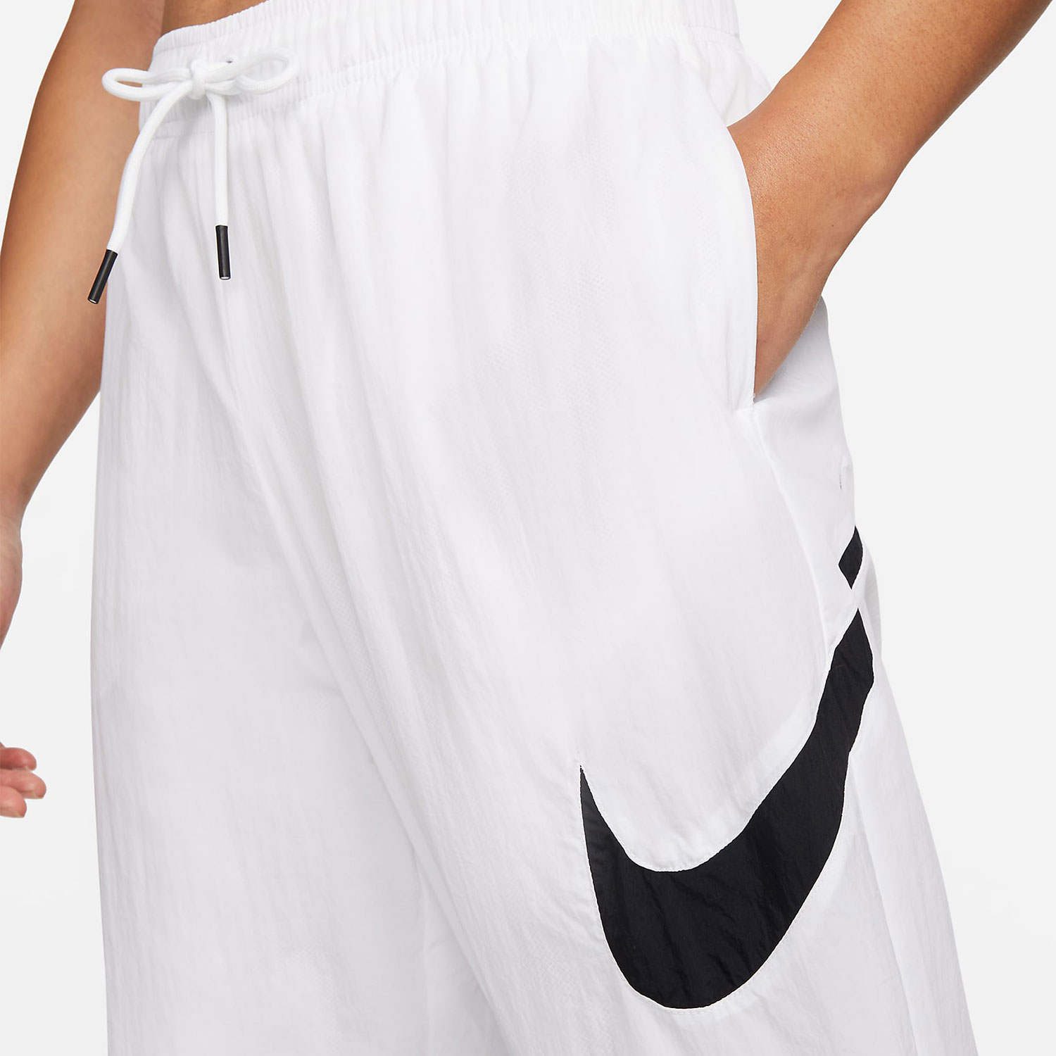 Nike耐克女裤子薄款梭织速干白色运动束脚小脚收口长裤DM6184-100