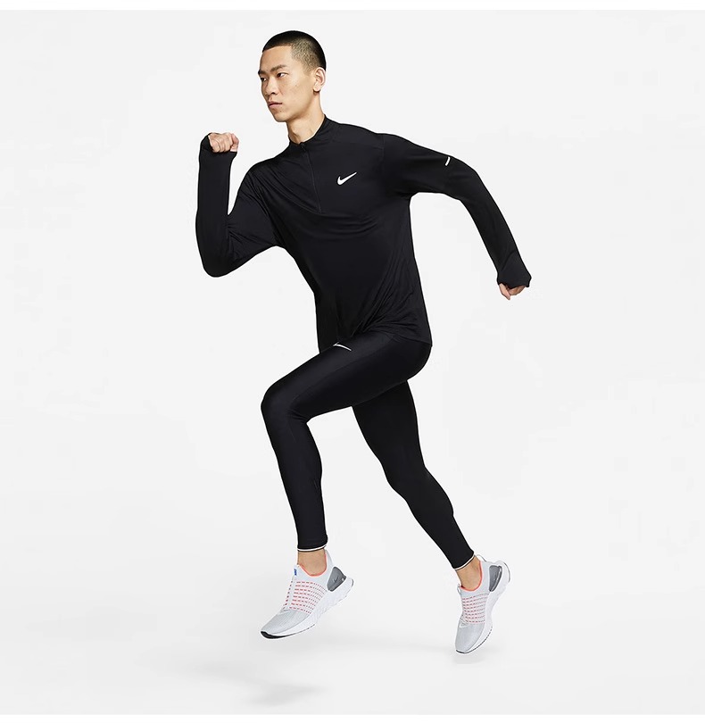 NIKE耐克长袖T恤男装2024春秋新款跑步训练运动服上衣DD4757-010