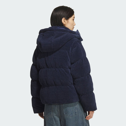 adidas阿迪达斯三叶草连帽外套面包服可拆卸肩袖女子羽绒服KS8491 - 图0