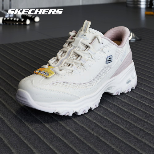 Skechers斯凯奇女士闪穿鞋透气休闲熊猫鞋厚底增高运动鞋 150868 - 图0