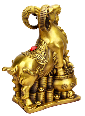 生肖羊铜三羊开泰摆件客厅办公室工艺品三阳开泰如意聚宝盆元宝羊