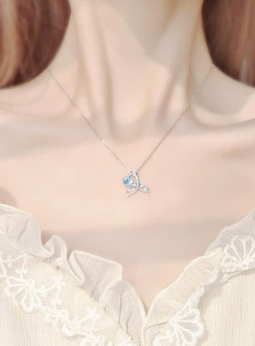 原创设计银项链纯银美人鱼吊坠女