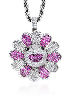 European & American Hip-hop Sunflower Pendant NecklaceforMen