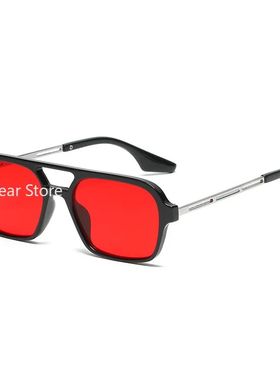 Retro Double Bridges Women Pilot Sunglasses Fashion Pink Gra