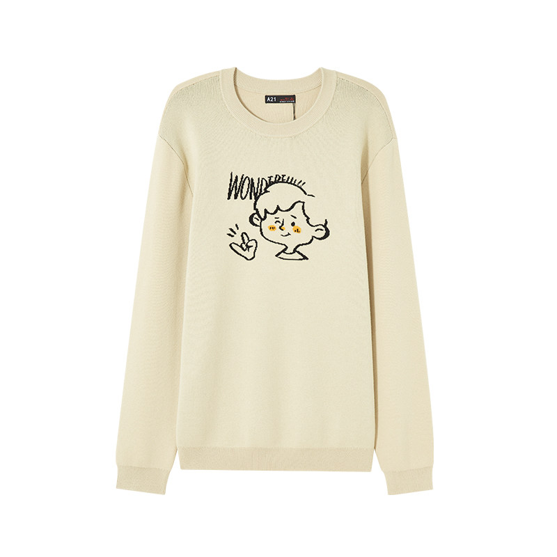 a21男装圆领2021秋冬季潮男士毛衣 a21针织衫/毛衣