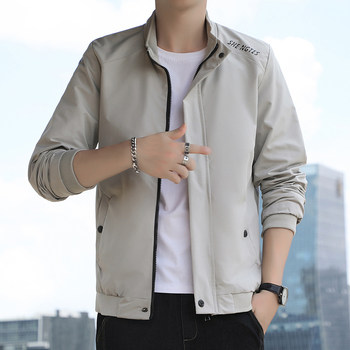 ຜູ້ຊາຍ 2023 Spring New Stand Collar Windbreaker Men's trendy Short Jacket Fashion Youth Fashion Jacket Handsome Top