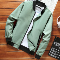 Spring autumn season mens jacket Han version pure color short style wind clothes trend to take up casual youth jacket mens baseball clothes