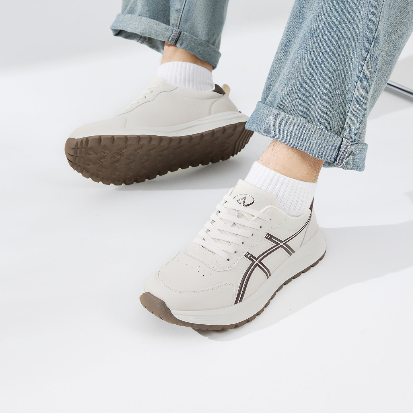 奥康 男鞋2026春季新款时尚潮流德训鞋阿甘鞋增高日常百搭休闲鞋 - 图3