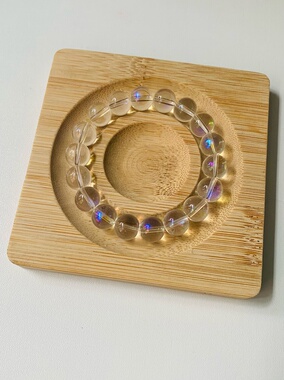 贝壳子原创设计电镀镭射水晶玻璃简约日常款百搭手串手饰饰品