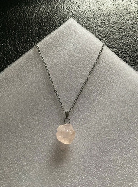 贝壳子〈粉水晶〉天然原石吊坠项链小众高级质感女生饰品首饰装饰