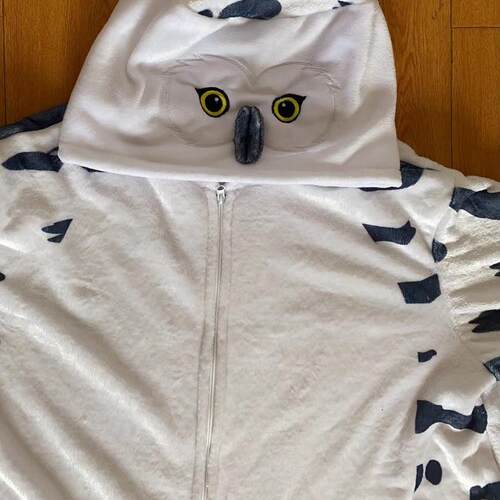 2024新款雪鸮猫头鹰卡通连体睡衣成人万圣节动物演出服男女onesie - 图3