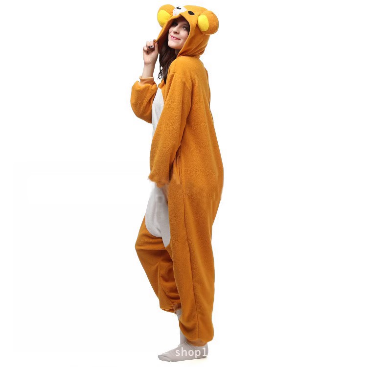 Onesie轻松熊迪士尼卡通动物连体睡衣情侣冬家居万圣节Rilakkuma