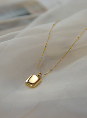 复古欧美个性方块字母项链钛钢