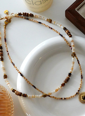 美拉德天然石小迷人锁骨链