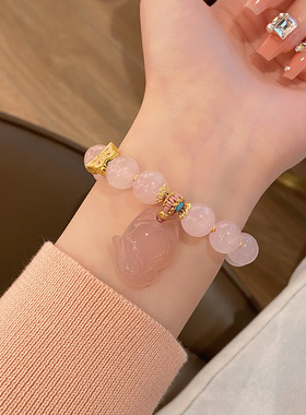 清新狐狸手串ins玉髓甜美