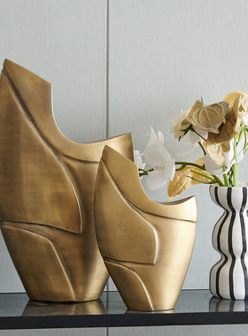 铝现代简约客厅树叶造型艺术摆件