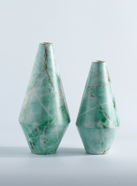 原创杨桃绿玉石高温陶瓷原创花瓶