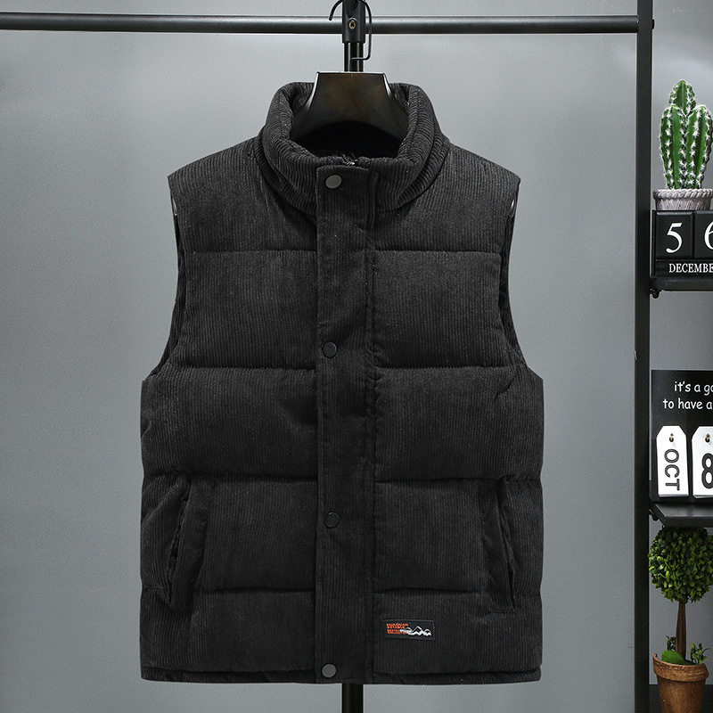 Corduroy Men's Vest Autumn and Winter Thickened Warm Jacket