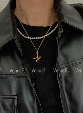 改良版竹节镀金锁骨链女ins