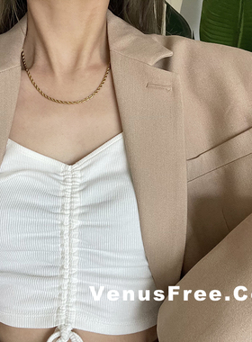 韩国博主挚爱人头项链粗麻花ins