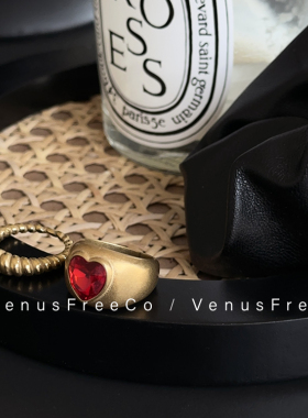 18k镀金美式复古爱心麻花戒指