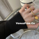 Thickened gold-plated threaded ring rings stacked ins