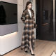 Extra-long double-sided fleece coat for women over knees