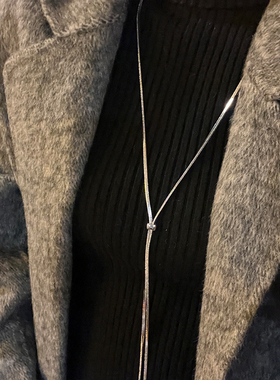 秋冬时髦ins长款蛇骨链毛衣项链