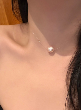 气质单颗珍珠项链独特夏季锁骨链