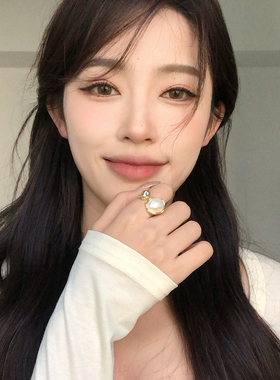 复古小众设计感不规则珍珠戒指