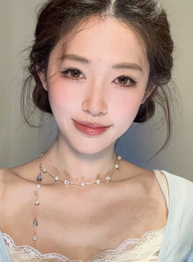 精致满天星珍珠流苏项链轻奢颈链