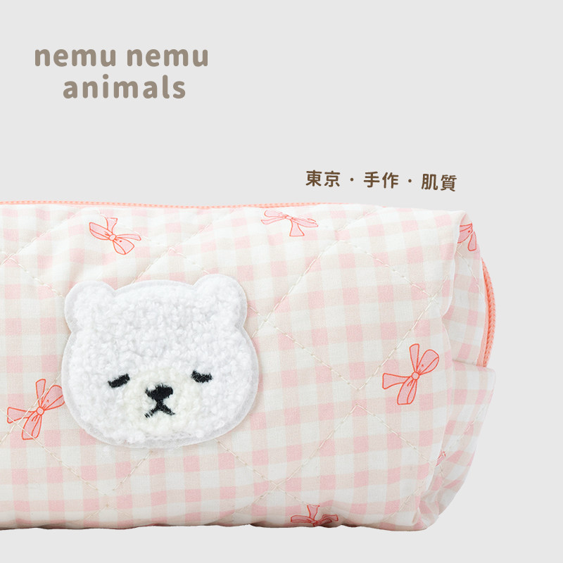 LIVHEART可爱小熊格子笔袋收纳包卡通文具袋大容量化妆包收纳袋女,淘宝优惠券,粉丝福利购,淘宝优惠卷