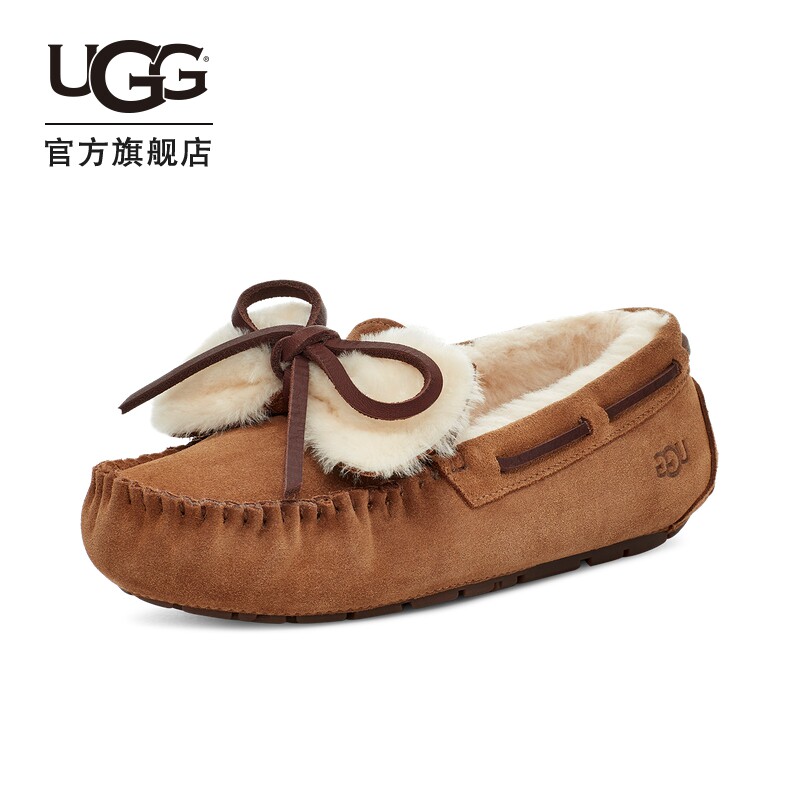 ugg2021秋冬便鞋双蝴蝶结款豆豆鞋 UGG乐福鞋（豆豆鞋）