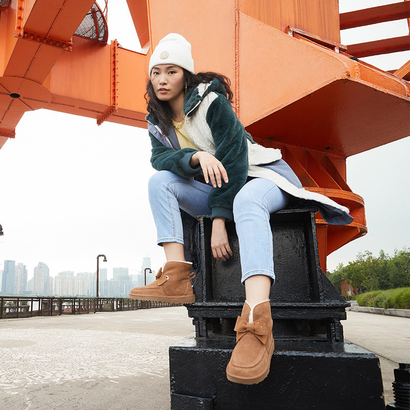ugg2021秋冬新款平底蝴蝶结短靴 UGG时尚雪地靴