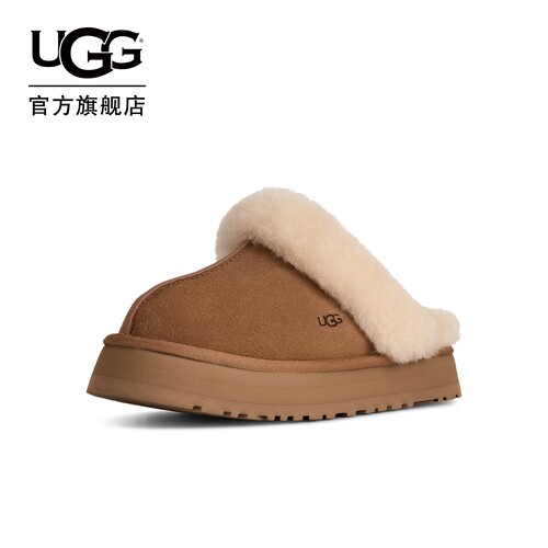 UGG秋季女士时尚经典舒适简约厚底毛拖包头休闲懒人毛毛鞋1122550 - 图0