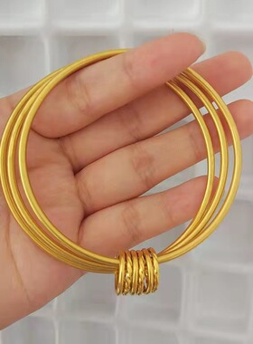 三生三世沙金手镯铜镀金光圈手环