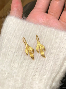 新中式金枝玉叶黄金色古法拉丝柳