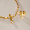 Original design titanium steel cross necklace light luxury niche simple sense ring titanium steel non-fading cross-border jewelry for women