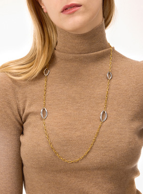 钛钢长项链轻奢秋冬毛衣链不掉色首饰不锈钢饰品女感跨境